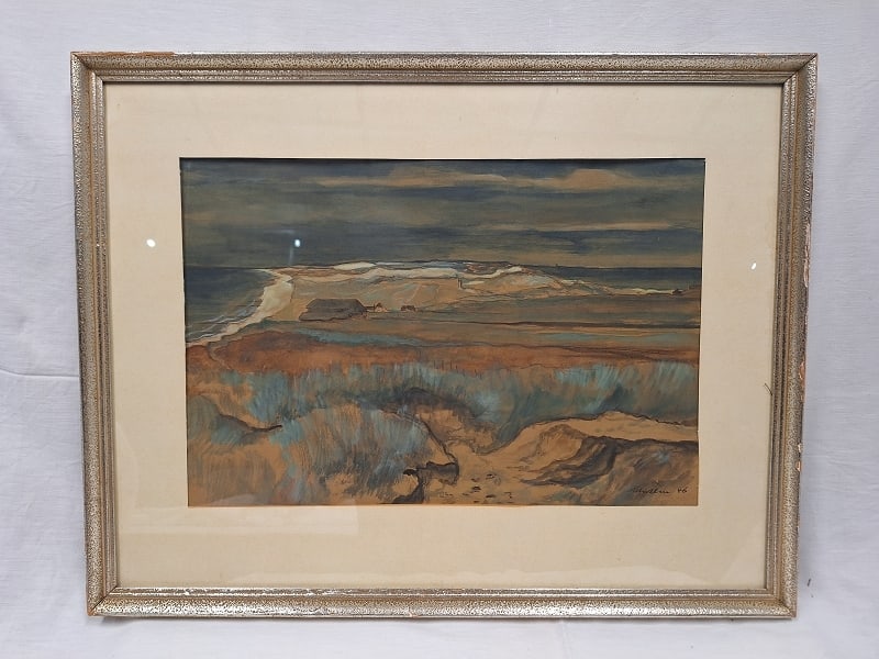 Unbek. Künstler Aquarell Dünenlandschaft (1 of 1)