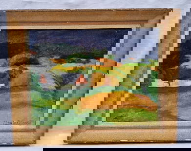 Selander Else Ölgemälde: Elsa Selander, 1906 - 1960, Öl auf LW., sign. u.r., Landschaftsbil gerahmt, Maße Rahmen ca. 44,5 x 36,5 cm, Bildausschnitt ca. 33,5 x 25,5 cm, Rahmen best. Interne Nr. A0181100003