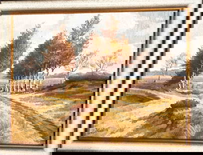 F. v. d. Glas Landschaft: Frans van der Glas (Niederländer 1878-1964), Motiv Lichtung Landschaftsmalerei, Öl auf Leinwand auf Keilrahmen gespannt, Rahmenmaß ca. 74 x 95cm, Bildausschnitt ca. 59 x 79cm, signiert 