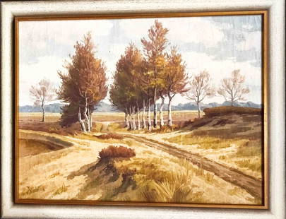 F. v. d. Glas Landschaft: Frans van der Glas (Niederländer 1878-1964), Motiv Lichtung Landschaftsmalerei, Öl auf Leinwand auf Keilrahmen gespannt, Rahmenmaß ca. 74 x 95cm, Bildausschnitt ca. 59 x 79cm, signiert 