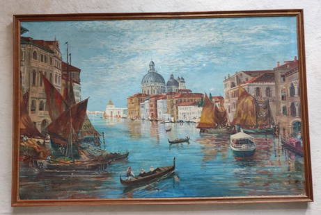 G. Giovanni Ölgemälde Venedig: G. Giovanni Venedig, Rahmenmaß ca. 126 x 81cm, Bildausschnitt ca. 120 x 75, teilw. restauriert &nbsp; Interne Nummer A0171400831