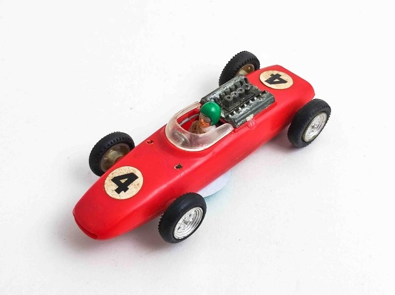 Altes Rennauto Slot Car Porsche rot (1 of 2)