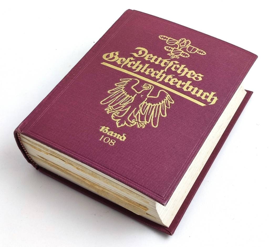 WKII Buch Deutsches Geschlechterbuch: WKII Buch Deutsches Geschlechterbuch, genealogisches Handbuch mit den Stammlisten nichtadeliger Familien, 108. Band Originalausgabe 1940, Herausgeber Bernd Koerner Interne Nr. A0161100020