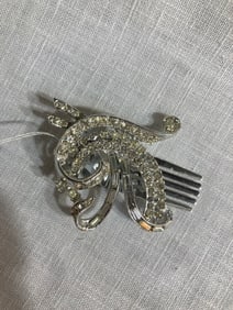 Silver Rhinestone Hair Clip