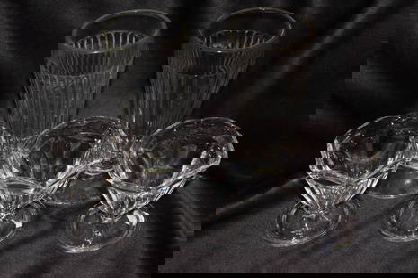 Lot of 5 Jeanette Ribbed Soda Glasses & Anchor Hocking Dessert Dishes: 2 Vintage Style Ribbed Old Fashioned Soda Fountain glasses, with 3 Vintage Anchor Hocking Small Dessert Dishes, all in great condition!