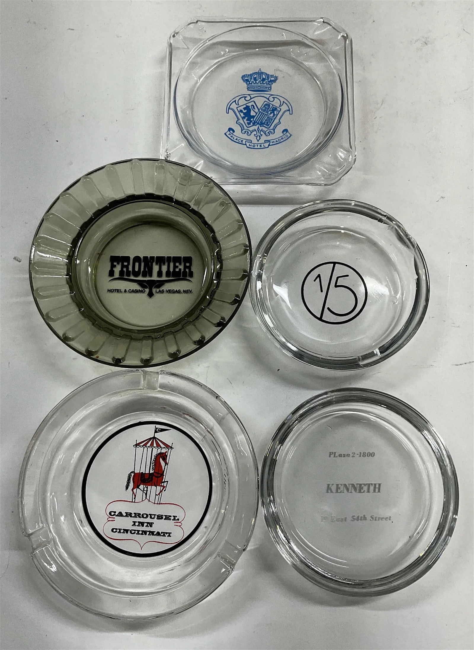 Five Glass Souvenir Ashtrays (1 of 2)