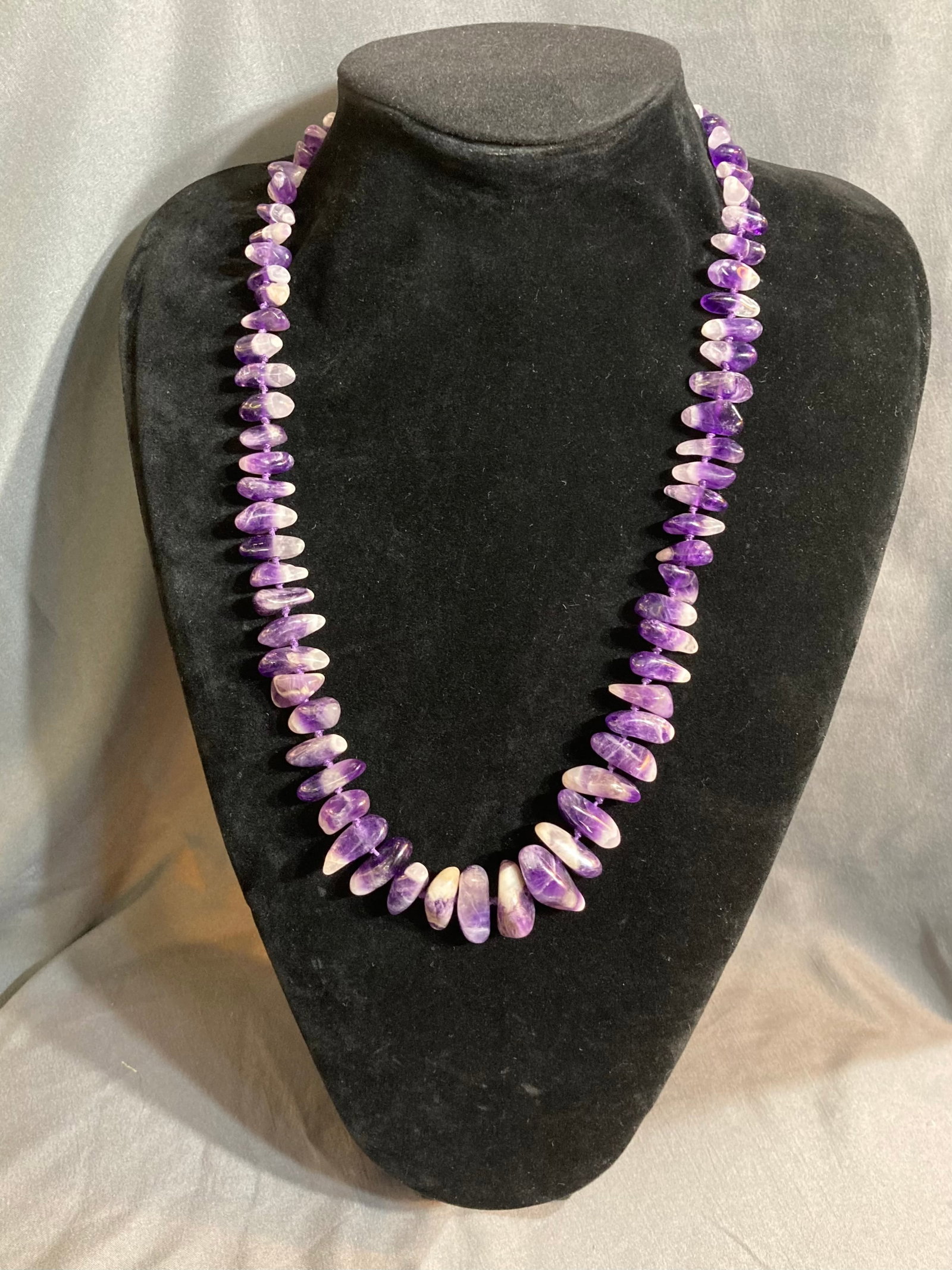 Amethyst Chunky Beaded Long Necklace (1 of 1)