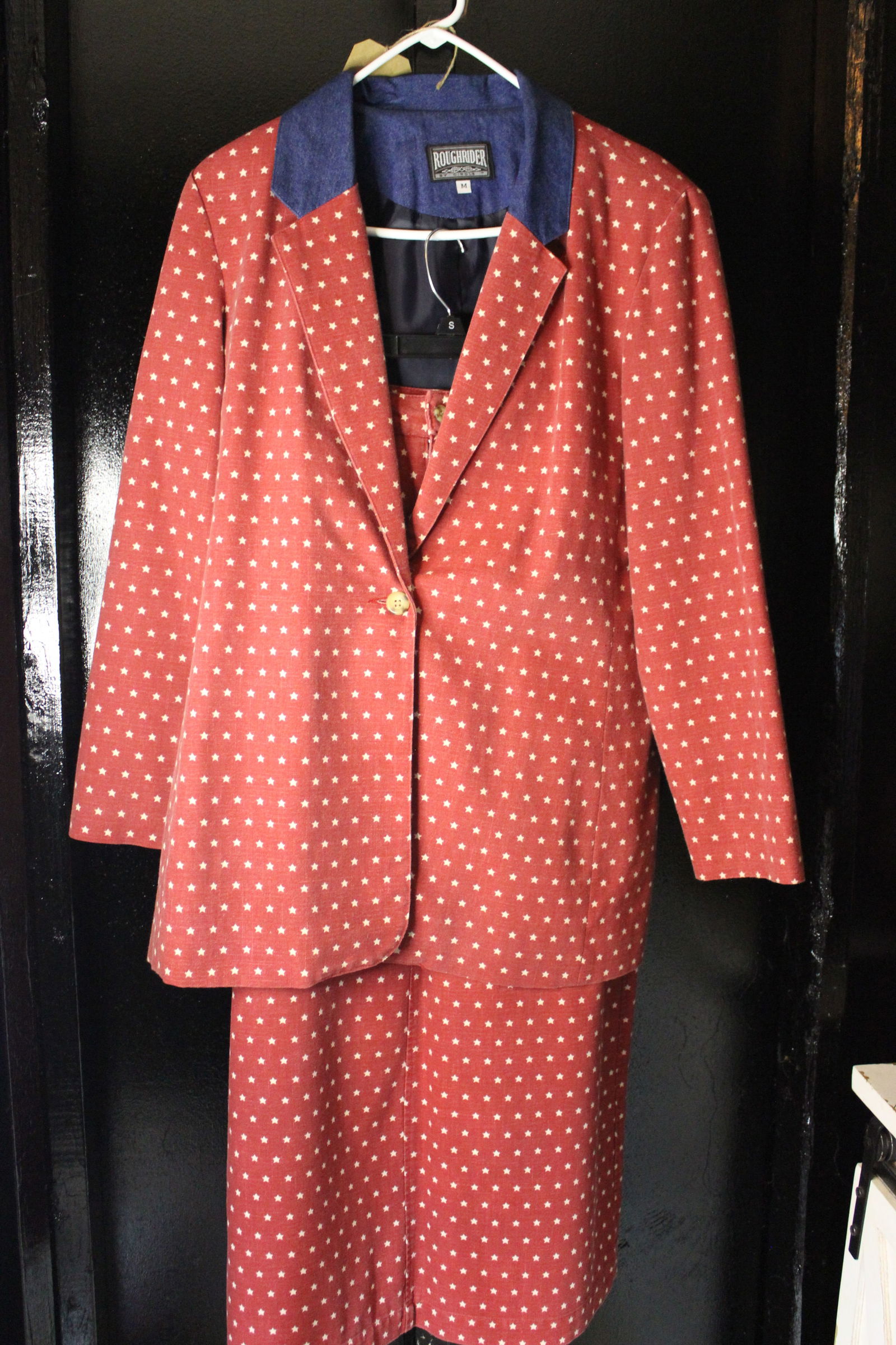 Rough Rider Western Style Denim Star Print Skirt Set SIZE M/7/8 (1 of 3)