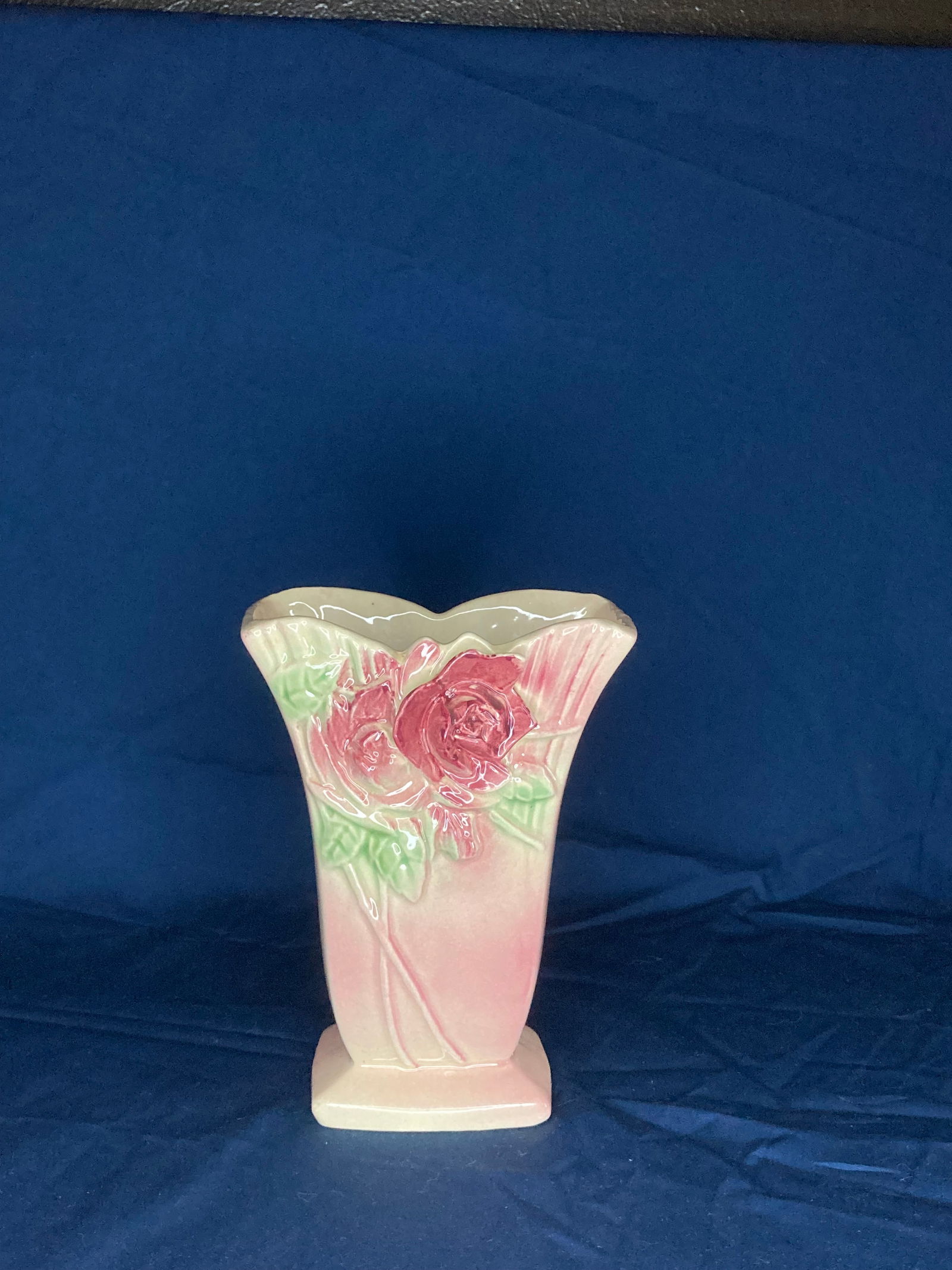 1940's McCoy Wild Rose Marked Pottery Vase (1 of 2)