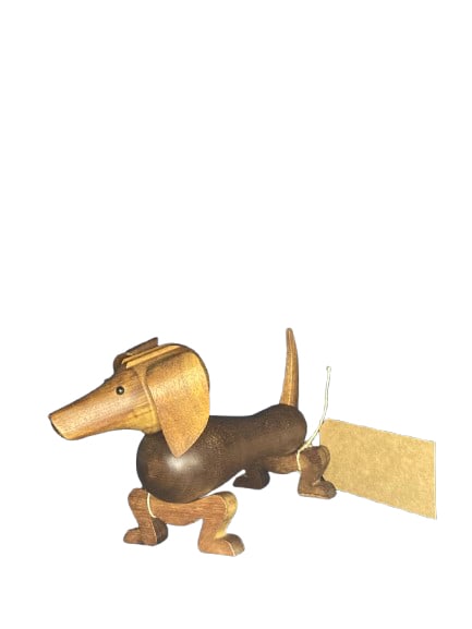 Dachshund Love Walnut Wood Statue: Dachshund statue crafted from black walnut wood. 8.5" x 4.3" x 2.5"