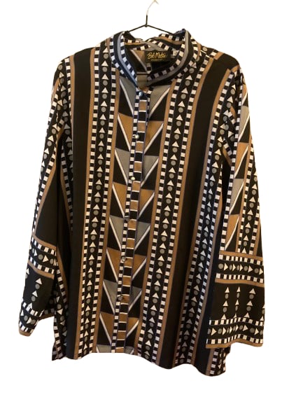 Bob Mackie Wearable Art Abstract Blouse SIZE XL (1 of 1)