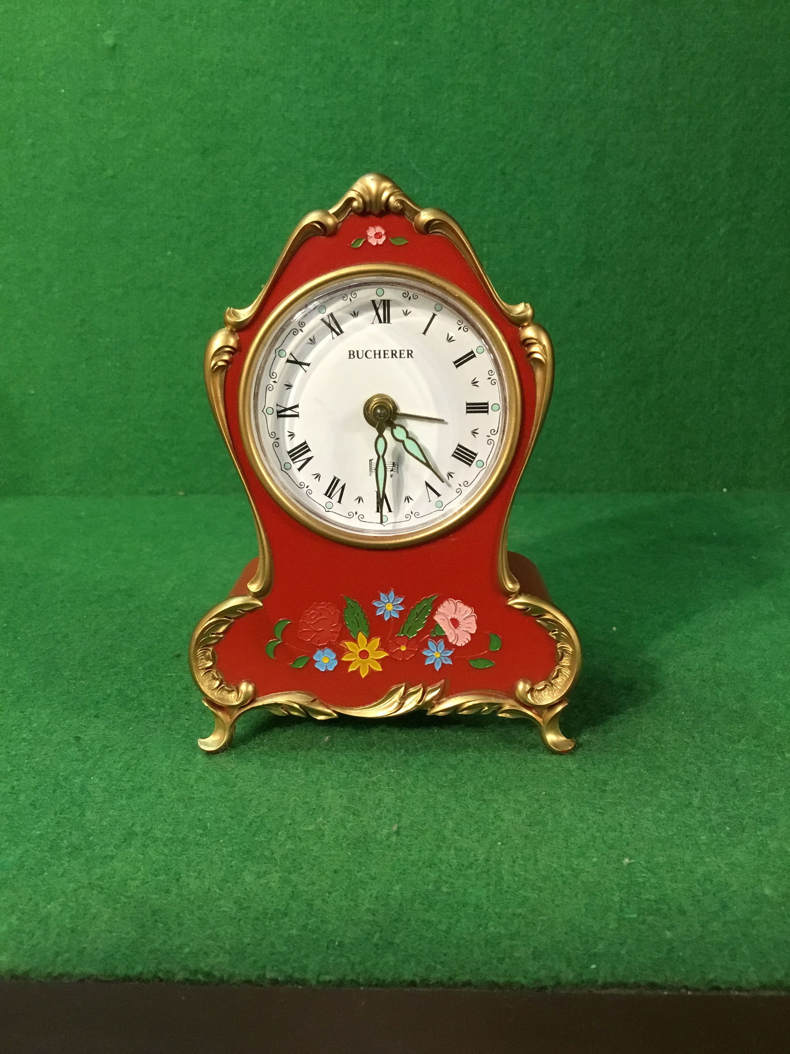 Bucherer Co. Lador Switzerland Swiss Edelweiss Musical Alarm Clock UNTESTED (1 of 4)