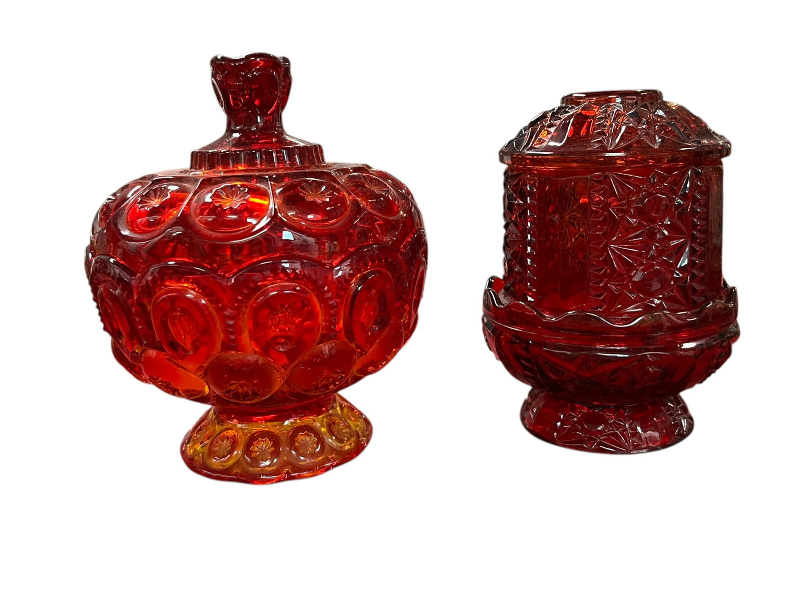 LOT OF 2 Vintage Amberina Glass Pieces (1 of 5)