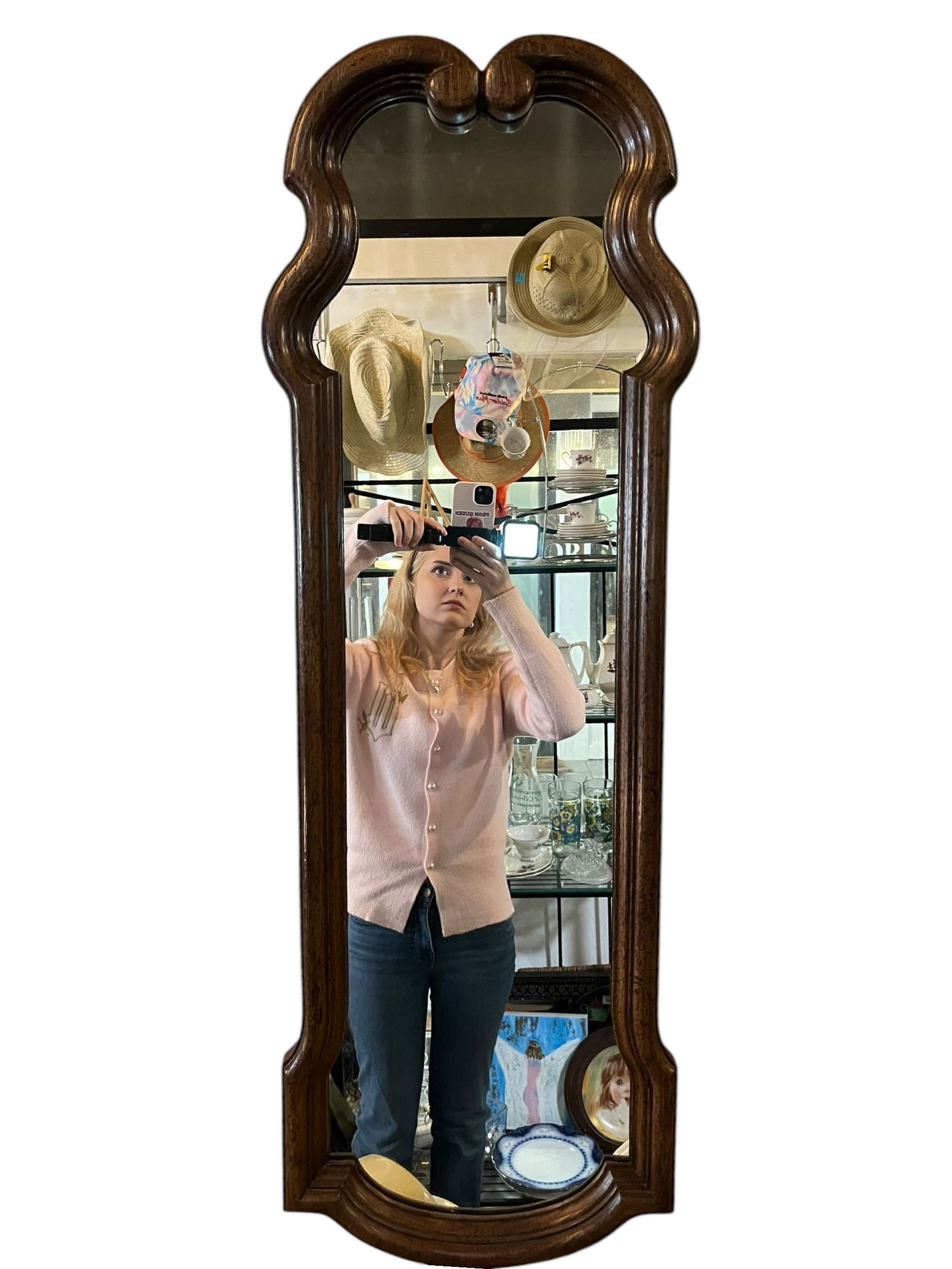 Wood Framed Full Length Wall Mirror (1 of 3)