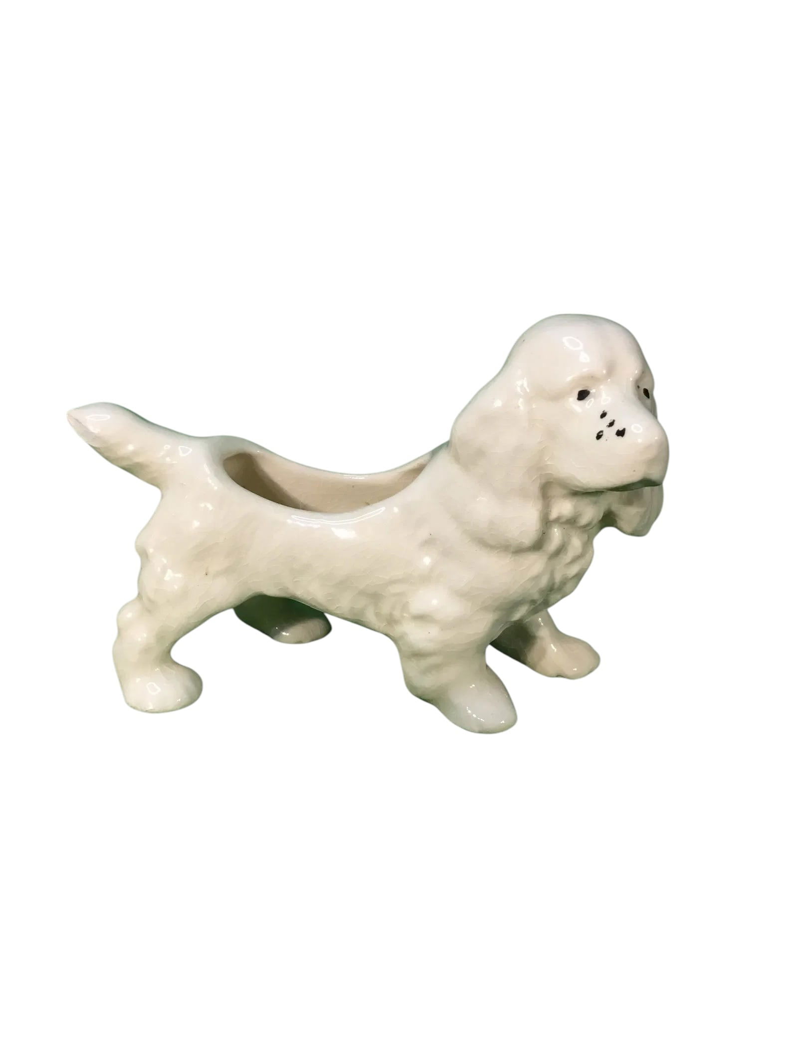 Ceramic Cocker Spaniel Pointer Vintage Dog Planter Figurine AS IS (1 of 2)
