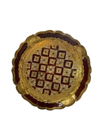 Antique Italian Florentine Hand Painted Wooden Tray