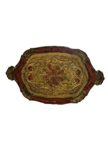 Hand Painted Italian Florentine Wooden Serving Tray