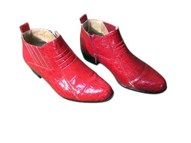 Roberto Chillini Red Faux Alligator Leather Shoes MENS SZ 9