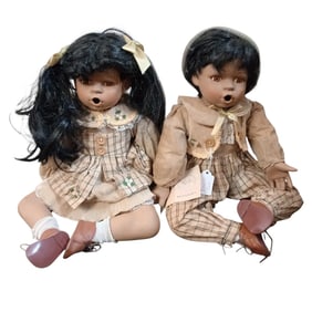 Set of 2 Collectable Handcrafted Swan Collection Dolls