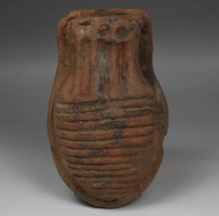 Etruscan anatomical votive model of an uterus: ITEM: Anatomical votive model of an uterus MATERIAL: Pottery CULTURE: Etruria PERIOD: 5th - 4th Century B.C DIMENSIONS: 166 mm x 100 mm CONDITION: Good condition PROVENANCE: Ex Spanish private