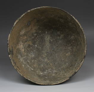 Iron Age, Neo-Assyrian bowl: ITEM: Bowl MATERIAL: Bronze CULTURE: Iron Age, Neo-Assyrian PERIOD: 9th - 7th Century B.C DIMENSIONS: 64 mm x 154 mm diameter CONDITION: Good condition, one hole, see pictures PROVENANCE: Ex English