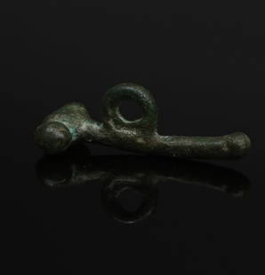 Roman phallic amulet: ITEM: Phallic amulet MATERIAL: Bronze CULTURE: Roman PERIOD: 1st - 3rd Century A.D DIMENSIONS: 15 mm x 16 mm x 43 mm CONDITION: Good condition PROVENANCE: Ex Spanish private collection, bought in