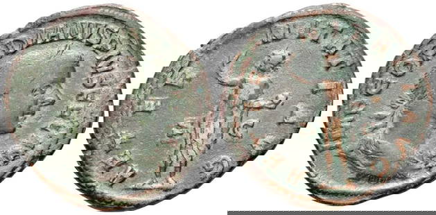 Roman, Sestertius, Gordian III, 240 - 244 A.D: RULER: Gordian III DATE: 240 - 244 A.D DENOMINATION: Sestertius MATERIAL: Bronze SIZE & WEIGHT: 32 mm, 18,68 gr OBVERSE: IMP GORDIANVS PIVS FEL AVG, laureate, draped and cuirassed bust right, seen