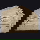 Funerary stele depicting a symposium with Greek inscription ‘Cheer up, Kyris’, PUBLISHED