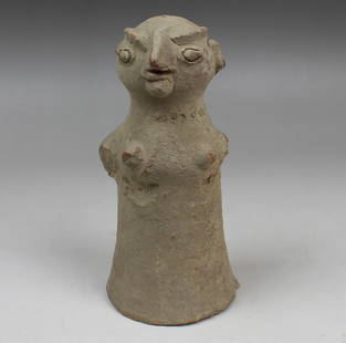 Indus Valley figurine of idol: ITEM: Figurine of idol MATERIAL: Pottery CULTURE: Indus Valley PERIOD: 3000 - 2000 B.C DIMENSIONS: 165 mm x 80 mm CONDITION: Good condition PROVENANCE: Ex American private collection, acquired before