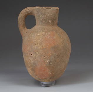 Bronze Age jug: ITEM: Jug MATERIAL: Pottery CULTURE: Bronze Age PERIOD: 2nd millenium B.C DIMENSIONS: 120 mm x 78 mm CONDITION: Good condition PROVENANCE: Ex Jerusalem private collection, acquired between 1975 –