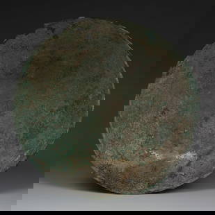 Iron Age, Neo-Assyrian bowl: ITEM: Bowl MATERIAL: Bronze CULTURE: Iron Age, Neo-Assyrian PERIOD: 9th - 7th Century B.C DIMENSIONS: 65 mm x 192 mm diameter CONDITION: Good condition, see pictures PROVENANCE: Ex English private