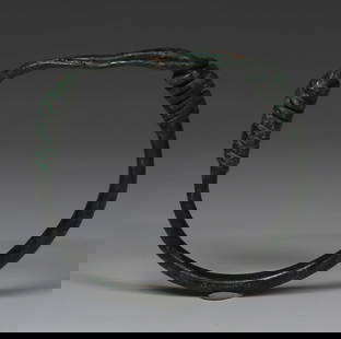 Roman bracelet: ITEM: Bracelet MATERIAL: Bronze CULTURE: Roman PERIOD: 2nd - 3rd Century A.D DIMENSIONS: 64 mm x 67 mm CONDITION: Good condition PROVENANCE: Ex English private collection, London, acquired from art