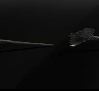 Roman hair pin with dots decoration: ITEM: Hair pin with dots decoration MATERIAL: Bronze CULTURE: Roman PERIOD: 3rd - 5th Century A.D DIMENSIONS: 117 mm x 23 mm CONDITION: Good condition PROVENANCE: Ex Dutch private collection,
