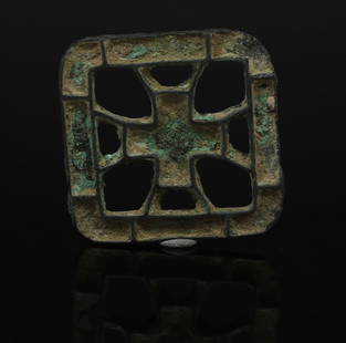 Bronze Age stamp seal: ITEM: Stamp seal MATERIAL: Bronze CULTURE: Bronze Age PERIOD: 3rd - 2nd millenium B.C DIMENSIONS: 10 mm x 42 mm diameter CONDITION: Good condition PROVENANCE: Ex French private collection, acquired