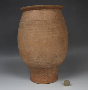 Gallo-Roman vessel: ITEM: Vessel MATERIAL: Pottery CULTURE: Roman, Gaul PERIOD: 1st Century B.C - 1st Century A.D DIMENSIONS: 280 mm x 173 mm diameter CONDITION: Good condition PROVENANCE: Ex French private collection,