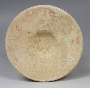 Iron Age, Punic lamp: ITEM: Lamp MATERIAL: Pottery CULTURE: Iron Age, Punic PERIOD: 7th - 5th Century B.C DIMENSIONS: 17 mm x 94 mm diameter CONDITION: Good condition PROVENANCE: Ex French private collection, acquired