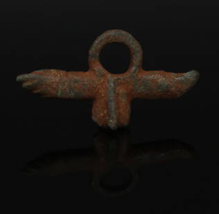 Roman phallic amulet: ITEM: Phallic amulet MATERIAL: Bronze CULTURE: Roman PERIOD: 1st - 3rd Century A.D DIMENSIONS: 22 mm x 40 mm CONDITION: Good condition PROVENANCE: Ex Spanish private collection, acquired before 1990s