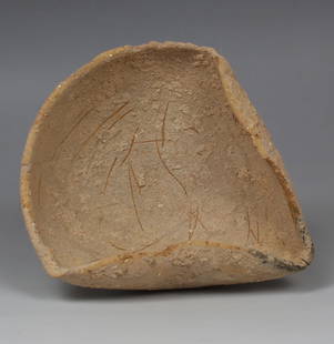 Bronze Age oil lamp, Type Kennedy 1, Group B: ITEM: Oil lamp, Type Kennedy 1, Group B MATERIAL: Pottery CULTURE: Bronze Age PERIOD: 1400 - 1200 B.C DIMENSIONS: 45 mm x 115 mm x 125 mm CONDITION: Good condition PROVENANCE: Ex French private