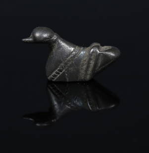 Iron Age duck mount: ITEM: Duck mount MATERIAL: Silver CULTURE: Iron Age, Celtic PERIOD: 2nd Century B.C - 1st Century A.D DIMENSIONS: 8 mm x 17 m CONDITION: Good condition PROVENANCE: Ex English private collection,