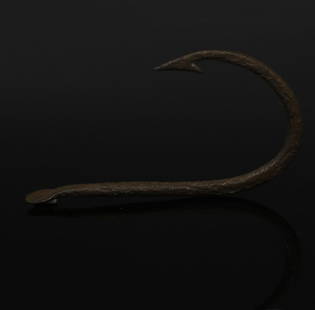 Roman fishing hook: ITEM: Fishing hook MATERIAL: Bronze CULTURE: Roman PERIOD: 1st - 3rd Century A.D DIMENSIONS: 75 mm x 42 mm CONDITION: Good condition PROVENANCE: Ex European private collection, Ex Galerie Bader