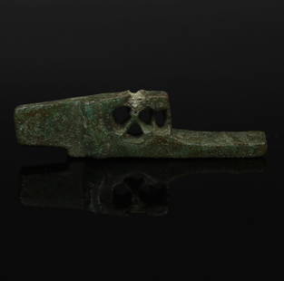 Roman lock bolt (Lock mechanism): ITEM: Lock bolt (Lock Mechanism) MATERIAL: Bronze CULTURE: Roman PERIOD: 1st - 3rd Century A.D DIMENSIONS: 18 mm x 68 mm CONDITION: Good condition PROVENANCE: Ex French private collection, acquired