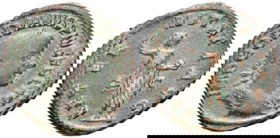 Roman, Sestertius, Gordian III, 240 - 244 A.D: RULER: Gordian III DATE: 240 - 244 A.D DENOMINATION: Sestertius MATERIAL: Bronze SIZE & WEIGHT: 32 mm, 18,68 gr OBVERSE: IMP GORDIANVS PIVS FEL AVG, laureate, draped and cuirassed bust right, seen