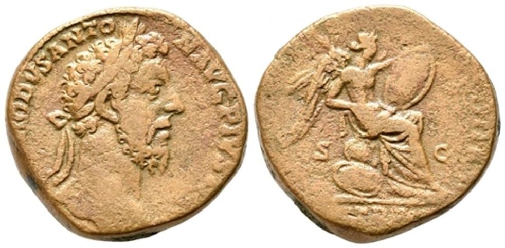 Roman, Sestertius, Commodus, 180 - 192 A.D (1 of 3)