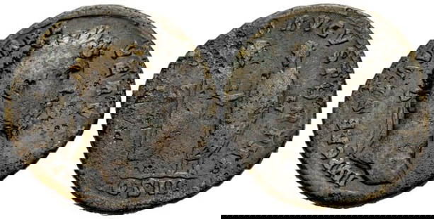 Roman, Sestertius, Lucius Verus, 161 - 169 A.D: RULER: Lucius Verus DATE: 161 - 169 A.D DENOMINATION: Sestertius MATERIAL: Bronze SIZE & WEIGHT: 22,10 gr OBVERSE: IMP CAES L AVREL VERVS AVG, laureate head right REVERSE: CONCORD AVGVSTOR TR P II,
