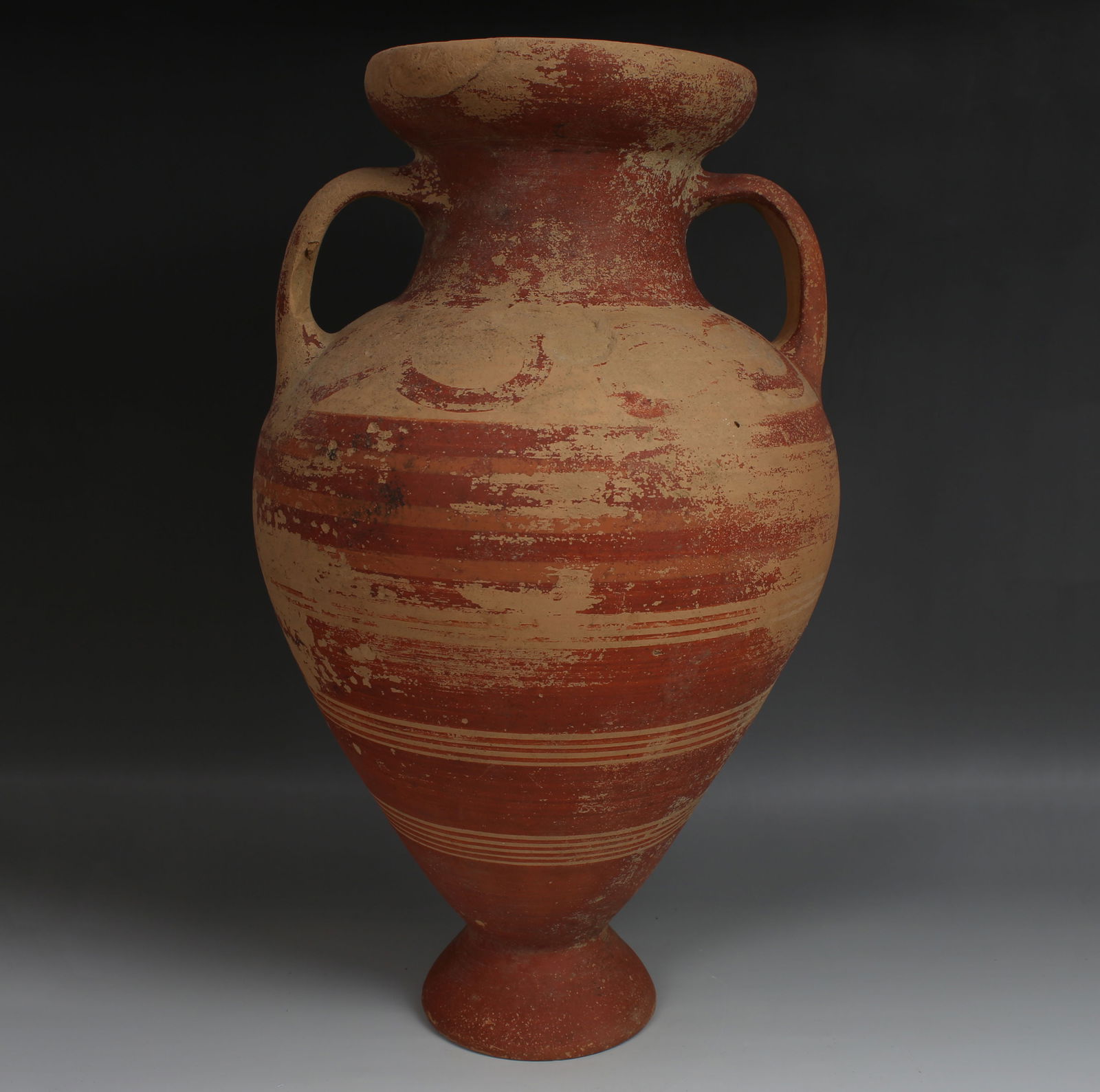 Etrusco-Corinthian amphora: ITEM: Amphora MATERIAL: Pottery CULTURE: Etrusco-Corinthian PERIOD: 7th - 6th Century B.C DIMENSIONS: 465 mm x 275 mm CONDITION: Good condition, repaired PROVENANCE: Ex European priva