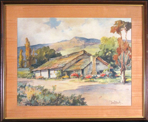 Davis Schwartz watercolor"1st Theater inCalifornia": 16" tall x 19½" wide. Kentucky.