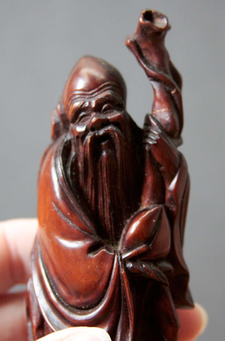 vintage Asian carved statue of a Saint (1 of 11)
