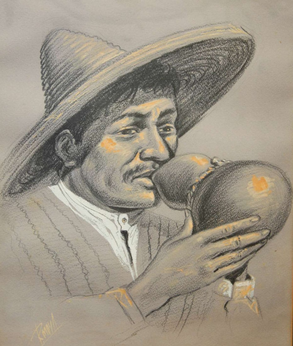 vintage Mexican portrait drawing (1 of 7)
