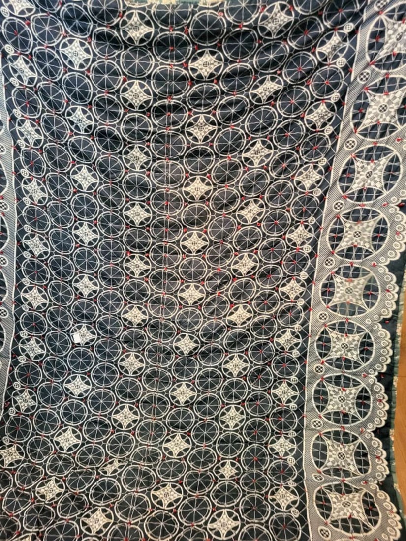 antique hand sewn quilt or bed spread (1 of 9)