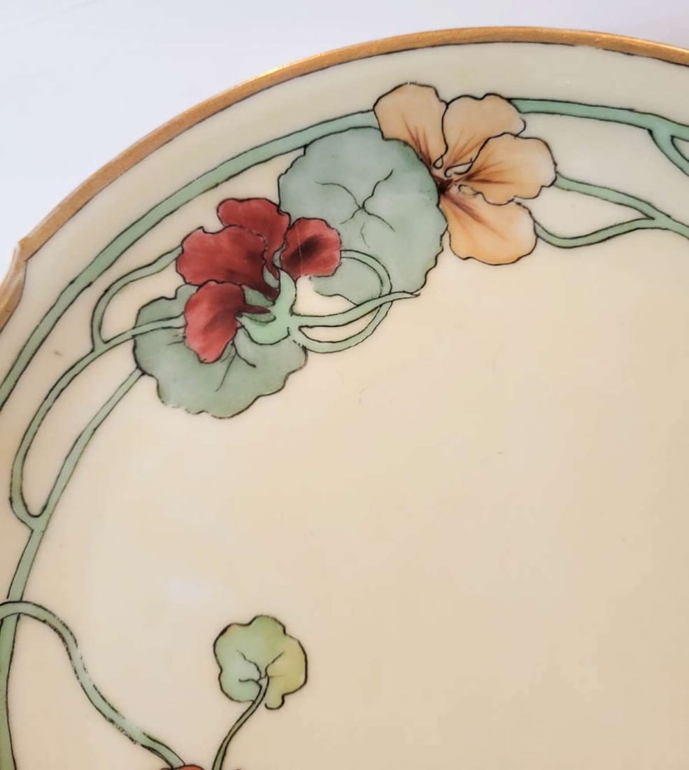 antique Art Nouveau plate with Poppy design (1 of 8)